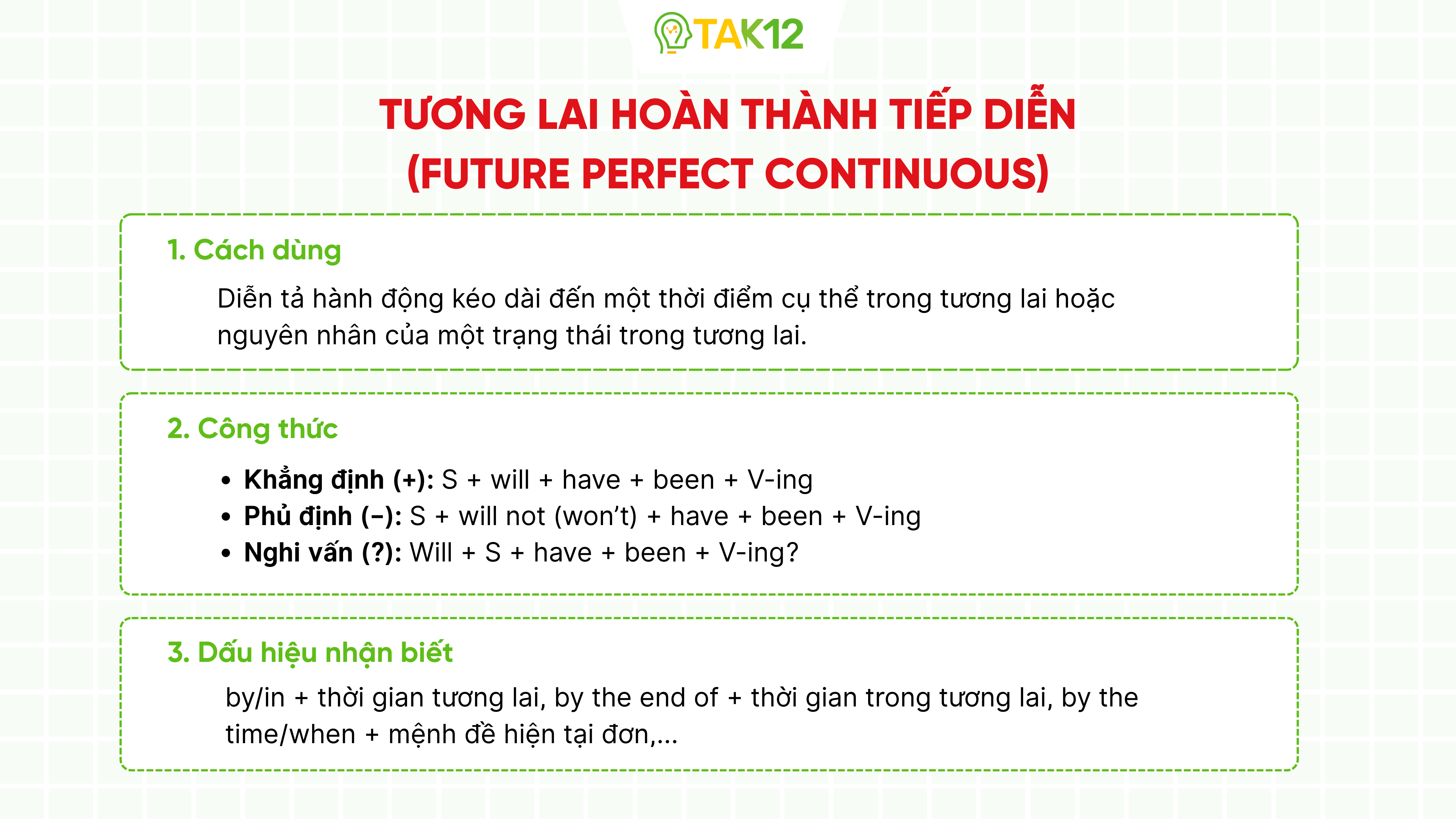 Thì tương lai hoàn thành tiếp diễn - Future Perfect Continuous Tense